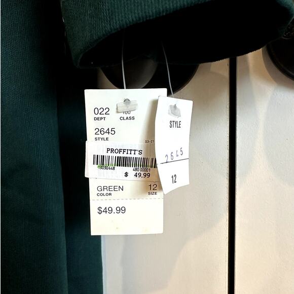 1990's Miss Dorby Teal Green Dress with Velvet Collar - Picture 5 of 7